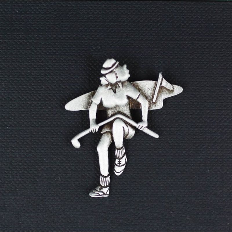 Angry Female Golfer - Pewter Brooch - 3160CP - Click Image to Close